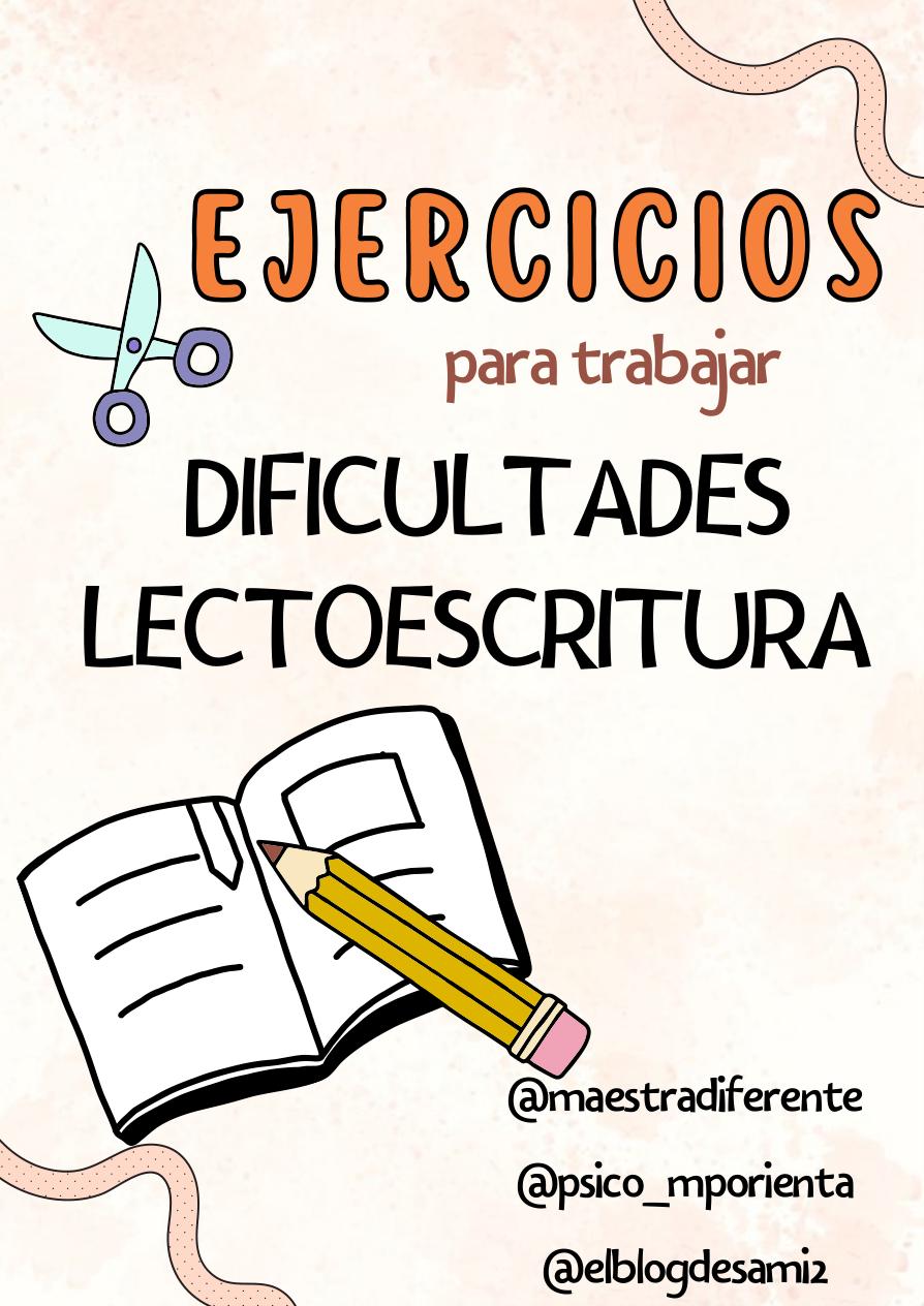 Portada de Ejercicios para trabajar dificultades de lectoescritura
